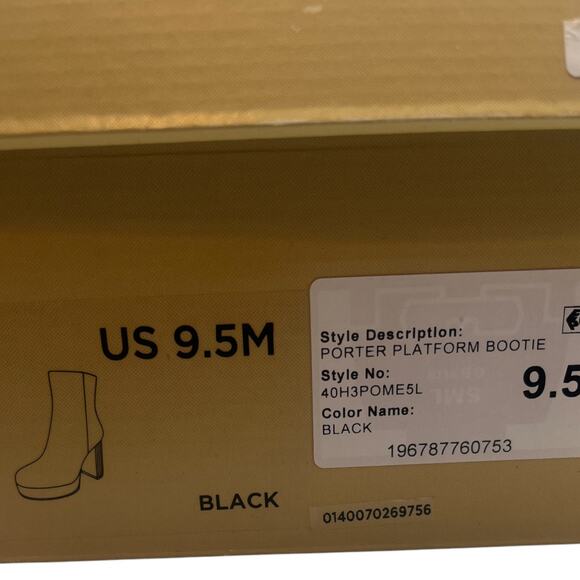 Michael Kors MK Porter Platform Bootie Block Heeled Ankle Boots Black Size 9.5M - Picture 5 of 10